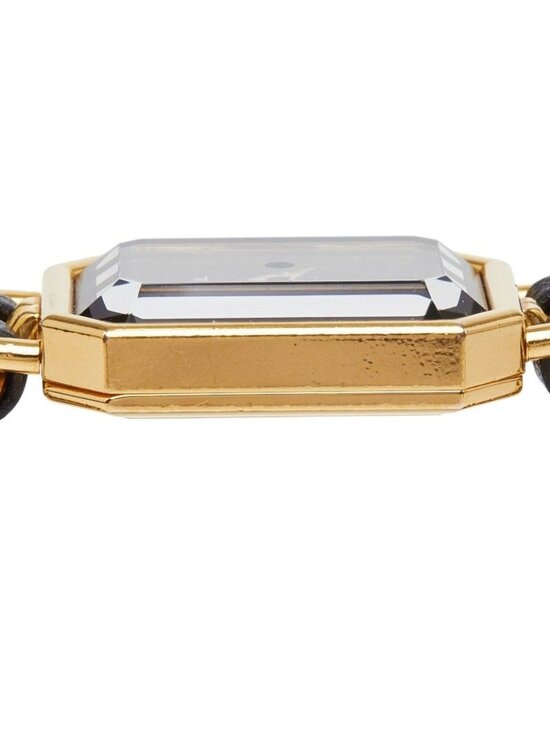 Chanel Premiere L Watch Black Gold Plated Leather Onyx